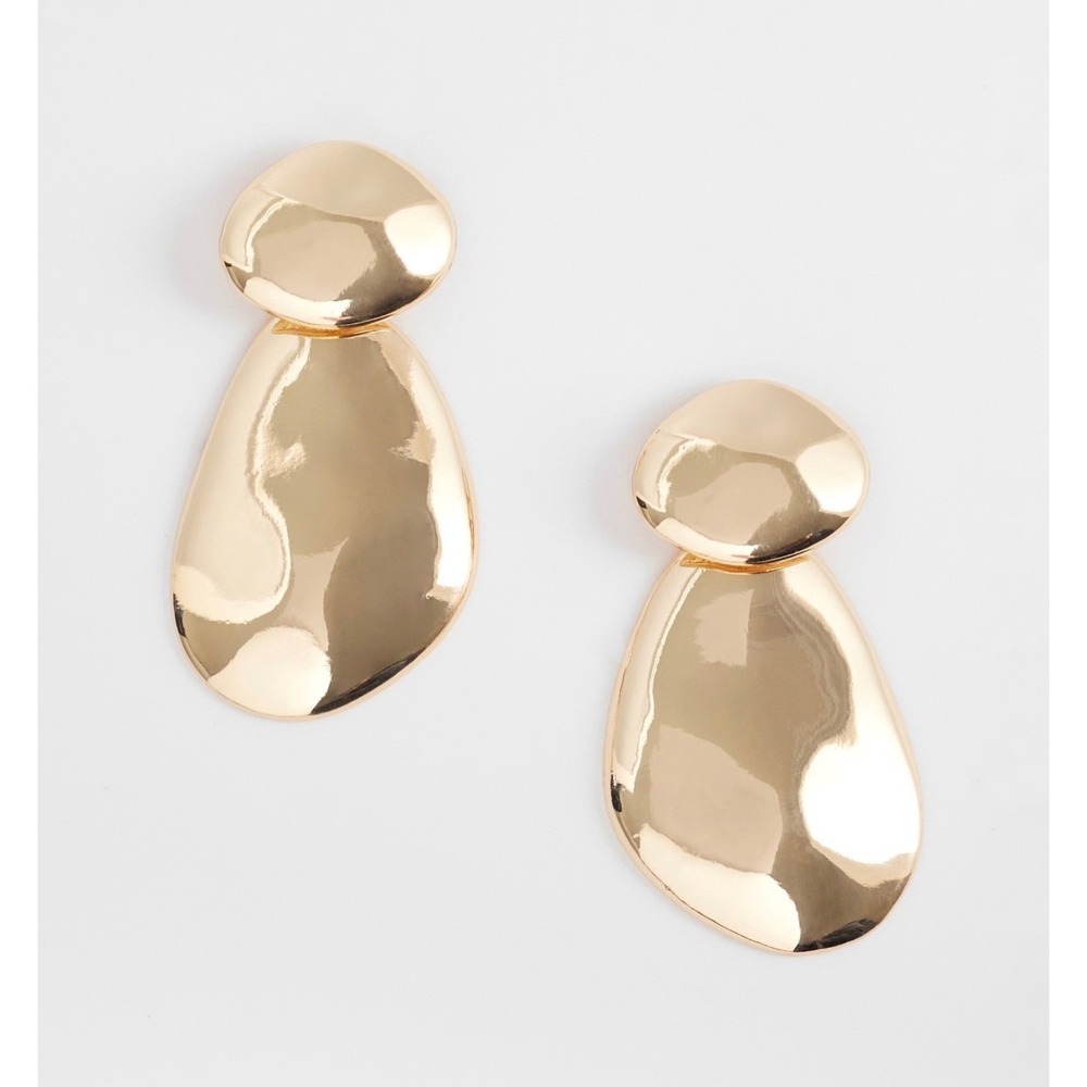 ASOS DESIGN London Statement Molten Drop Earrings – Gold Tone – new